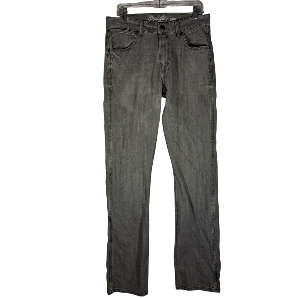 Wrangler Retro jeans mens 32x36 gray denim slim fit boot cut western stretch